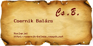 Csernik Balázs névjegykártya